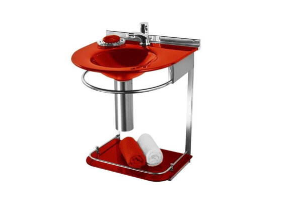 Conjunto lavabo Cris-Mold 973 Cris Metal - Vermelho